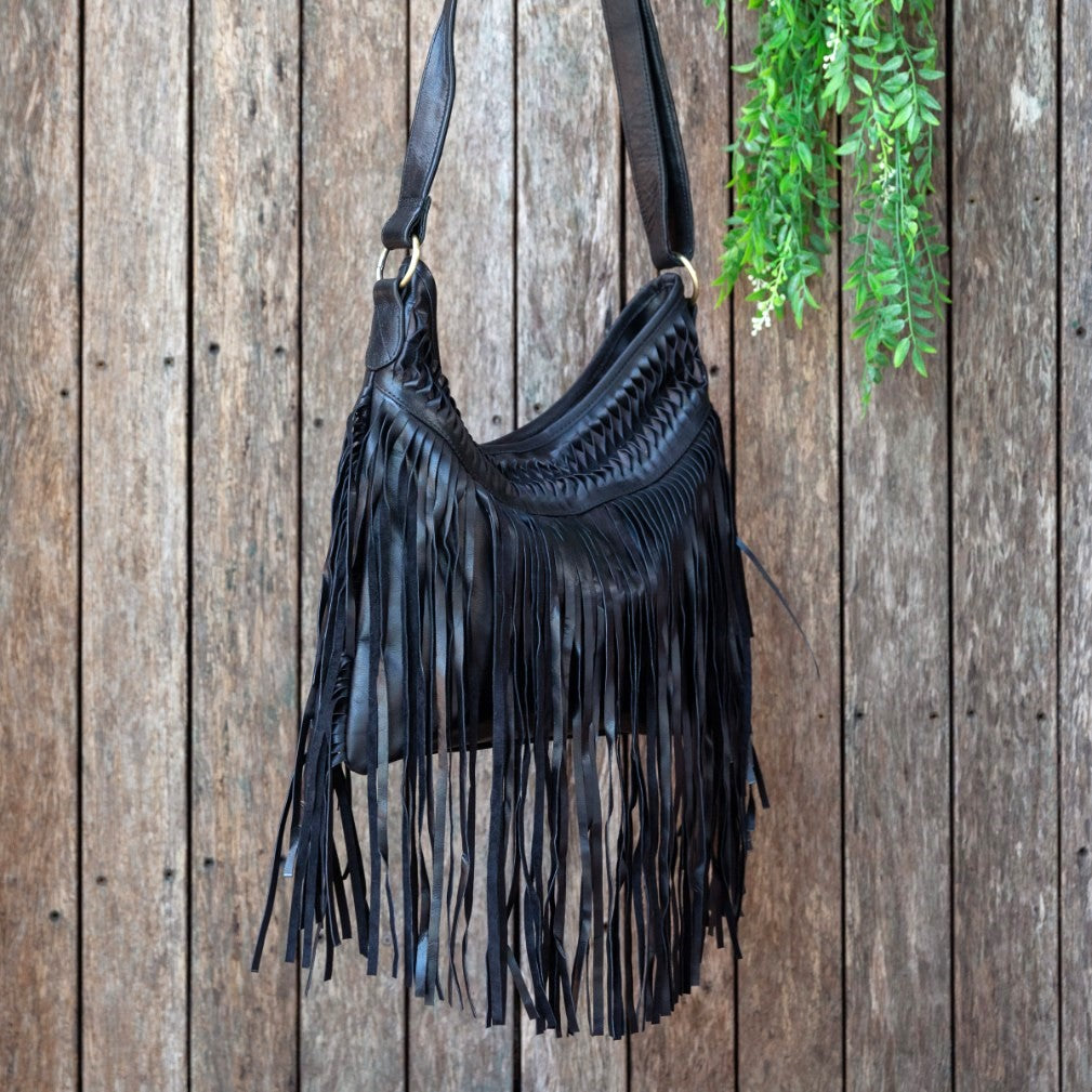 Black Silk Tassel & Salli Embroidered Handbag Design by Nayaab by Sonia at  Pernia's Pop Up Shop 2024